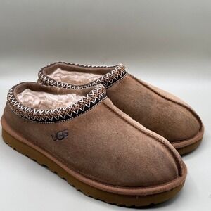 UGG Tasman Chestnut Suede Sheepskin Lined Slipper Mules Womens 11
